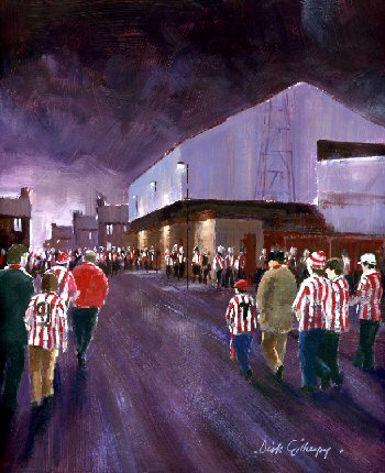 Football paintings for SAFC by Dick Gilhespy
